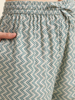 Thumbnail for Sangria Green & Cream Floral Printed Pure Cotton Straight Kurta With Trouser - Distacart