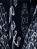 Thumbnail for Stylespace by Isha Navy Blue & White Floral Velvet 300 TC Fitted King Bedsheet Set - Distacart