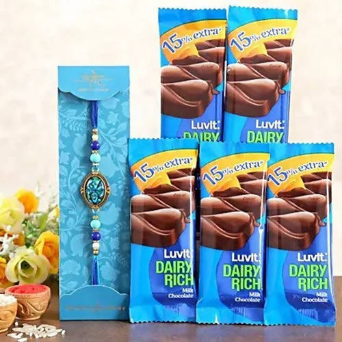 Striking Epoxy Rakhi & LuvIt Dairy Rich Chocolates