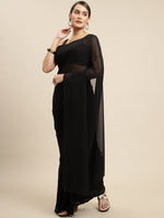 Thumbnail for Kalini Women Black Solid Saree - Distacart