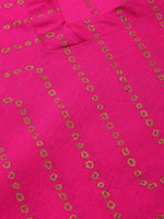 Thumbnail for HERE&NOW Women Pink Ethnic Motifs Printed Gotta Patti Kurta with Sharara With Dupatta - Distacart