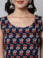 Thumbnail for Kalini Women Blue Floral Printed Viscose Rayon Kurta with Trousers - Distacart