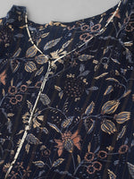 Thumbnail for Kalini Women Floral Printed Pure Cotton Kurta with Trousers - Distacart