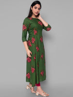 Thumbnail for Kalini Women Green Floral Printed Anarkali Kurta - Distacart