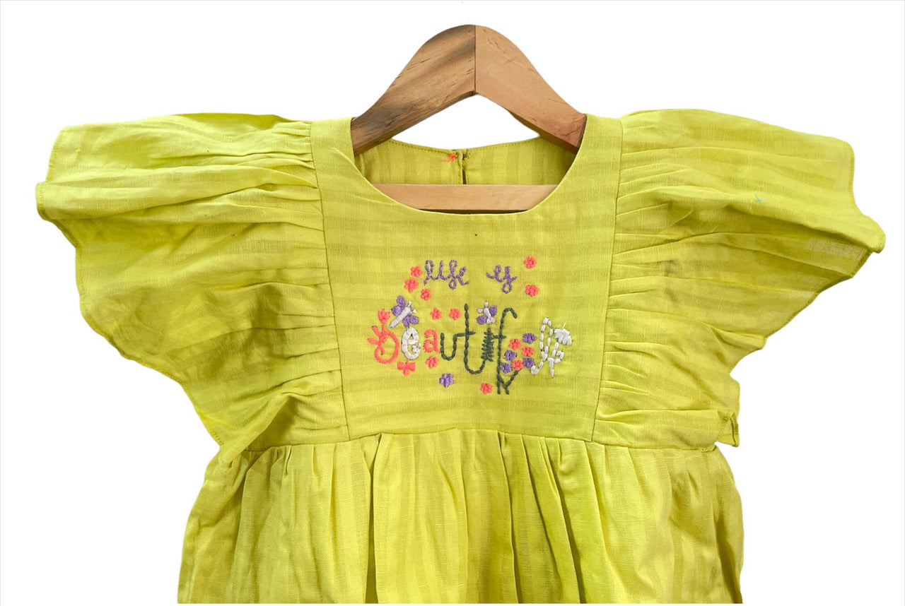 ArthLife Neon Beautiful Embroidered Dress - Distacart