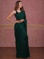 Thumbnail for Koskii Embellished Embroidered Poly Georgette Saree - Distacart