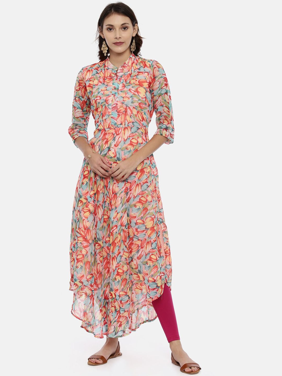 Souchii Magenta Solid Slim-Fit Ankle-Length Leggings - Distacart