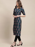 Thumbnail for Kalini Women Teal & Blue Ethnic Motifs Printed Crepe Pack of 2 Kurtas - Distacart