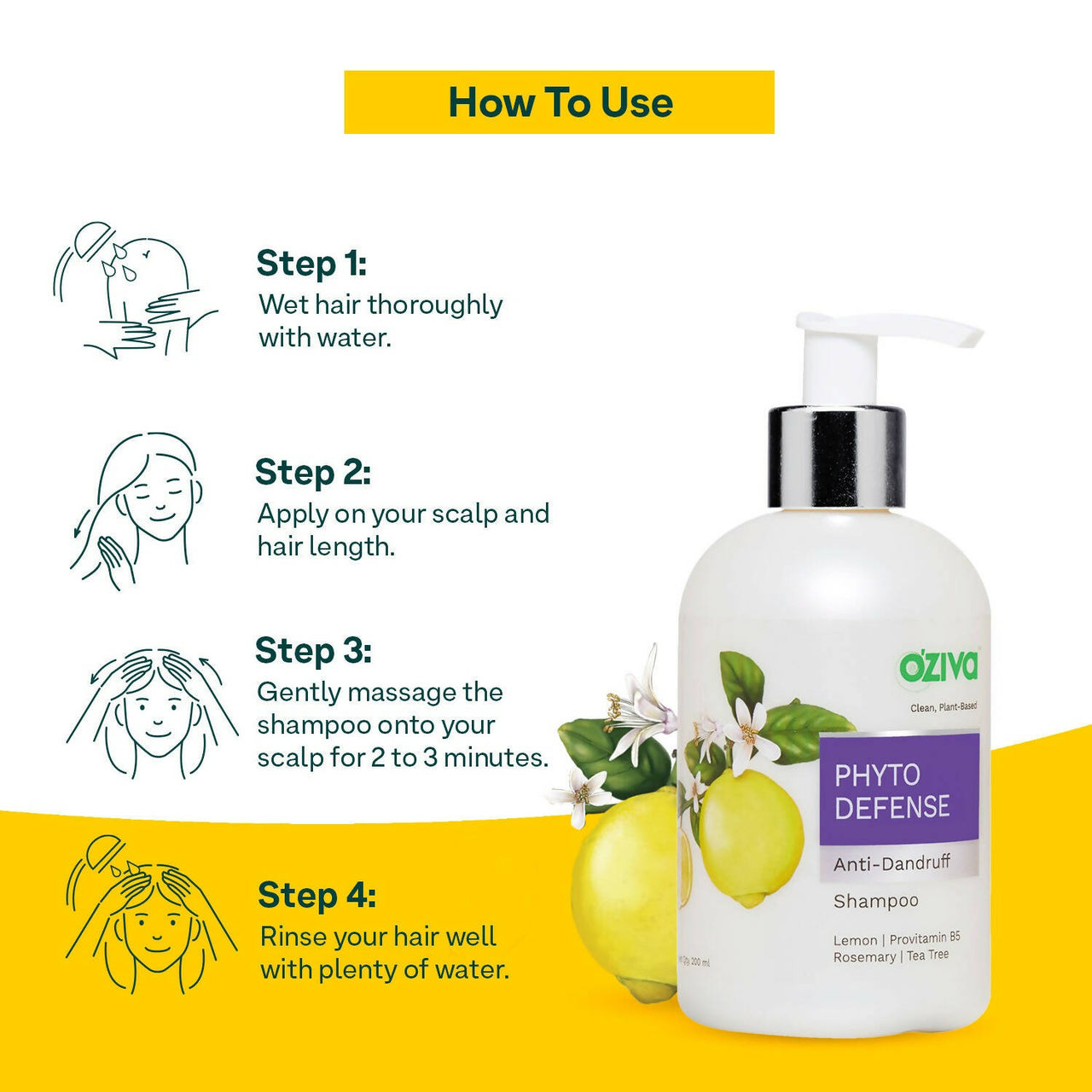 OZiva Phyto Cleanse Anti-Dandruff Shampoo - Distacart