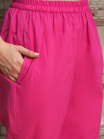 Thumbnail for Sangria Floral Printed Gotta Patti Pure Cotton Straight Kurta with Trousers & Dupatta - Distacart