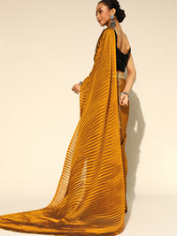 Thumbnail for Saree Mall Mustard Party Wear Saree with Matching Blouse - Distacart