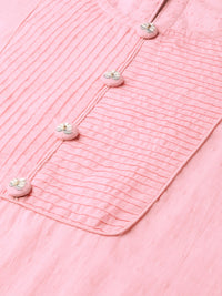 Thumbnail for Jaipur Kurti Women Pink & Grey Dobby Weave Kurta with Palazzos & Dupatta - Distacart