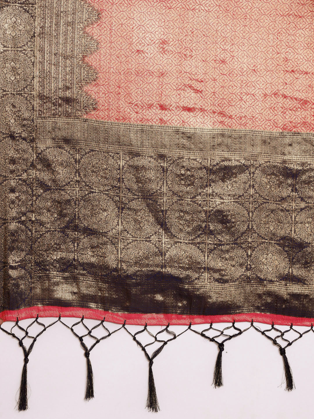 Saree Mall Pink Woven Design Zari Silk Blend Banarasi Saree - Distacart