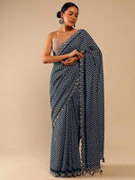 Thumbnail for Sangria Ethnic Motifs Printed Embellished Saree - Distacart