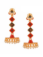 Thumbnail for Shoshaa Gold-Toned Contemporary Jhumka Earrings - Distacart