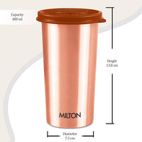 Thumbnail for Milton Copper Drinking Water Tumbler with Lid - 480ml - Distacart