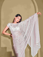 Thumbnail for Tikhi Imli White Sequinned Embellished Saree - Distacart