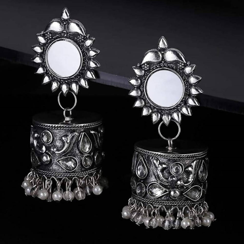 Mominos Fashion Oxidised Silver plated Earrings