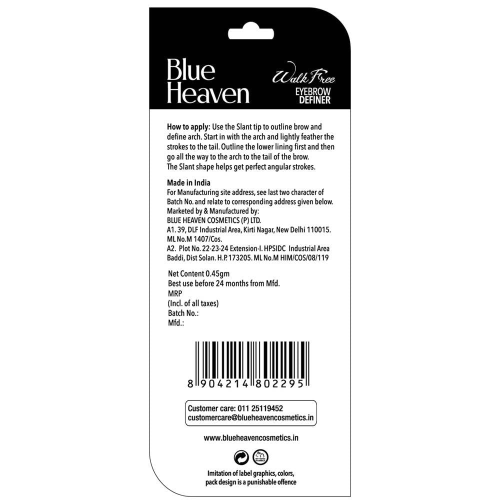 Blue Heaven Walkfree Eyebrow Definer Long Stay Natural Brown 0.45 gm