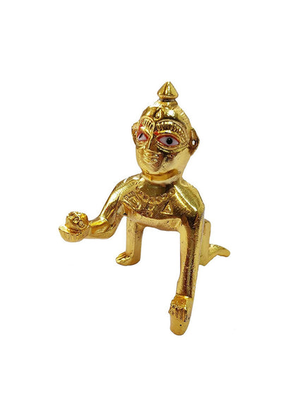 CraftVatika Gold Toned Aluminium Swing Jhula With Ladoo Gopal - Distacart