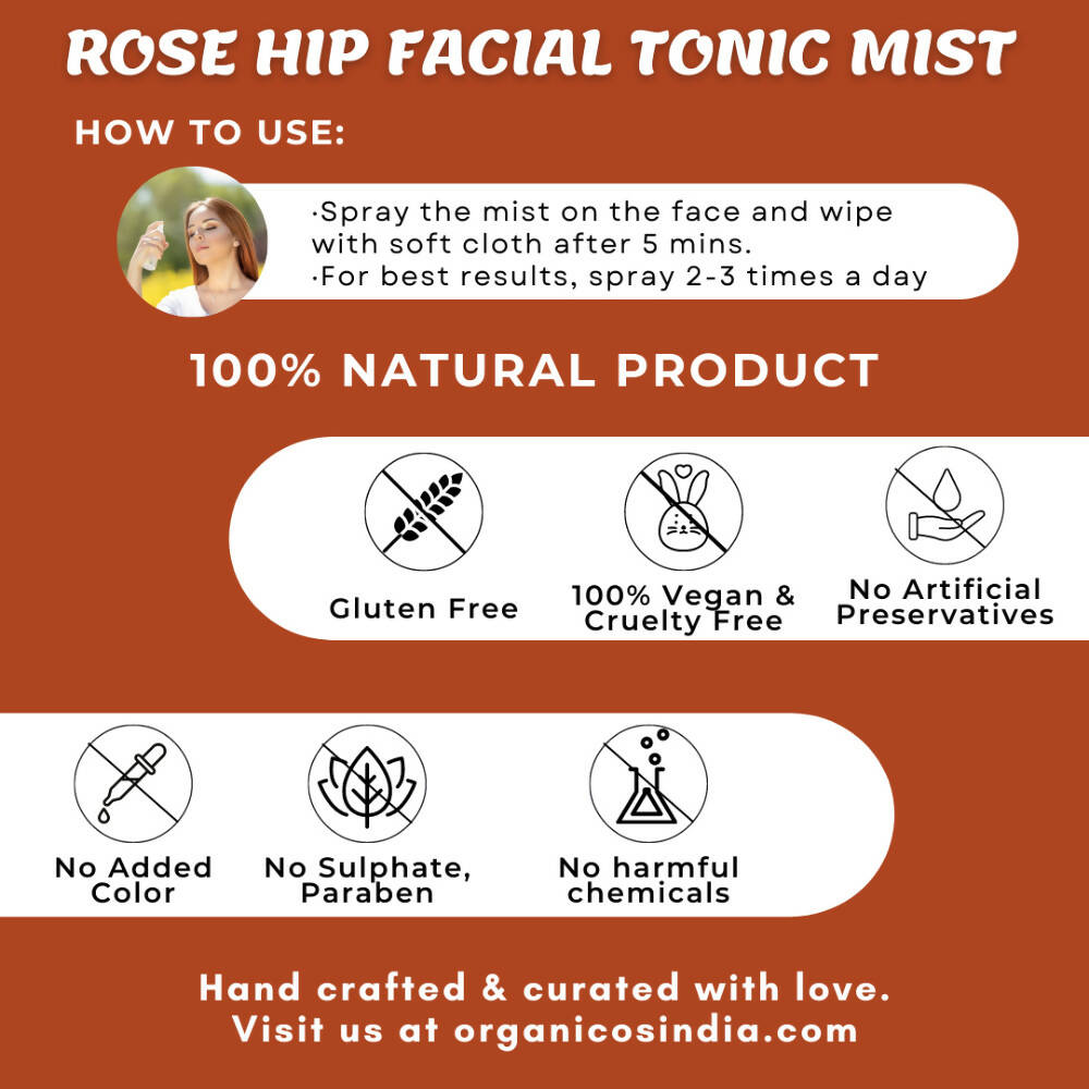 Organicos Rose Hip Facial Tonic Mist - Distacart