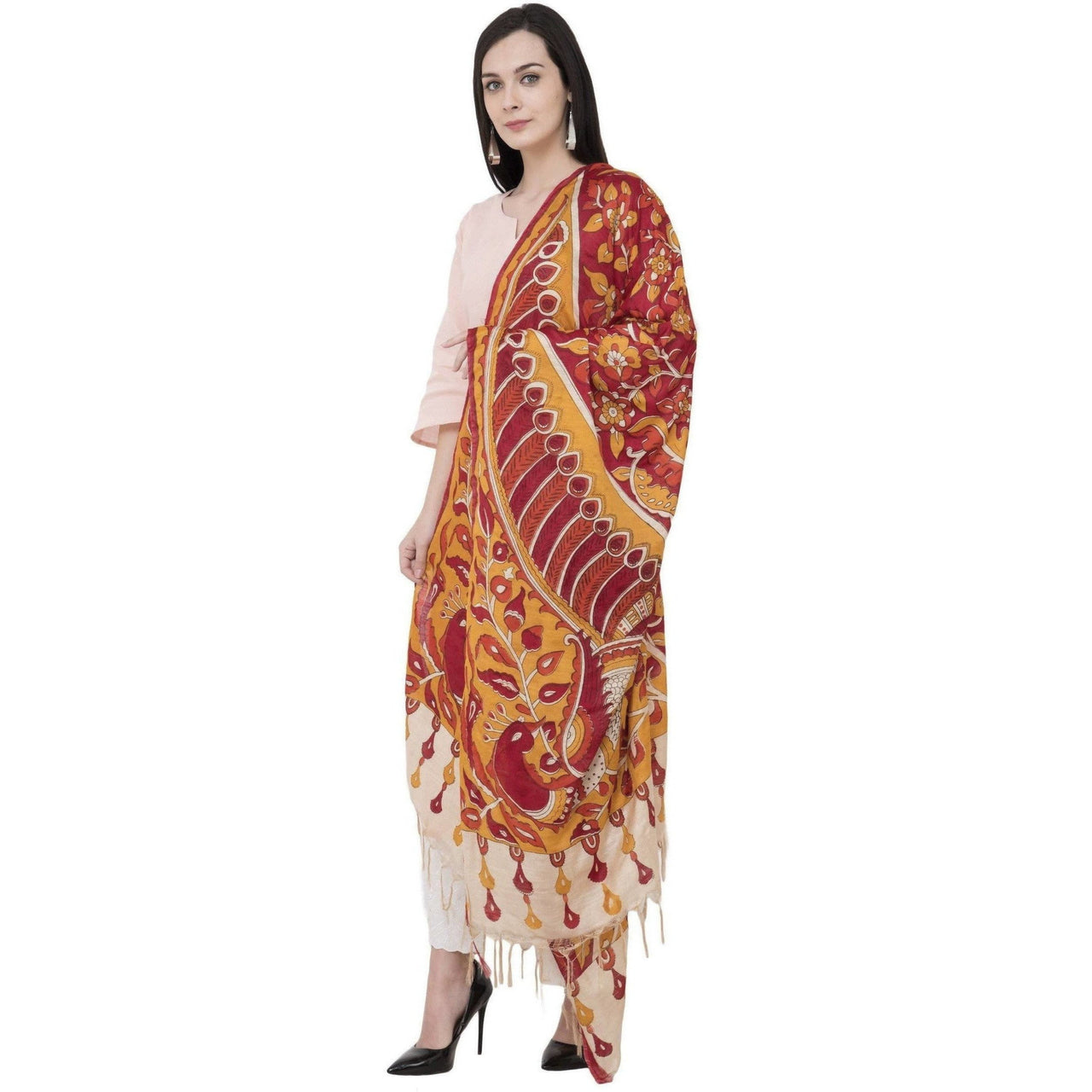 A R Silk Modal Kalamkari Print Fancy Dupatta Color Multi Print Dupatta or Chunni