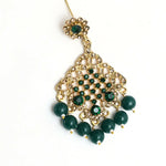 Thumbnail for Mominos Fashion Johar Kamal Traditional Rajwadi Design Heavy Golden/Green Color Necklace Set - Distacart