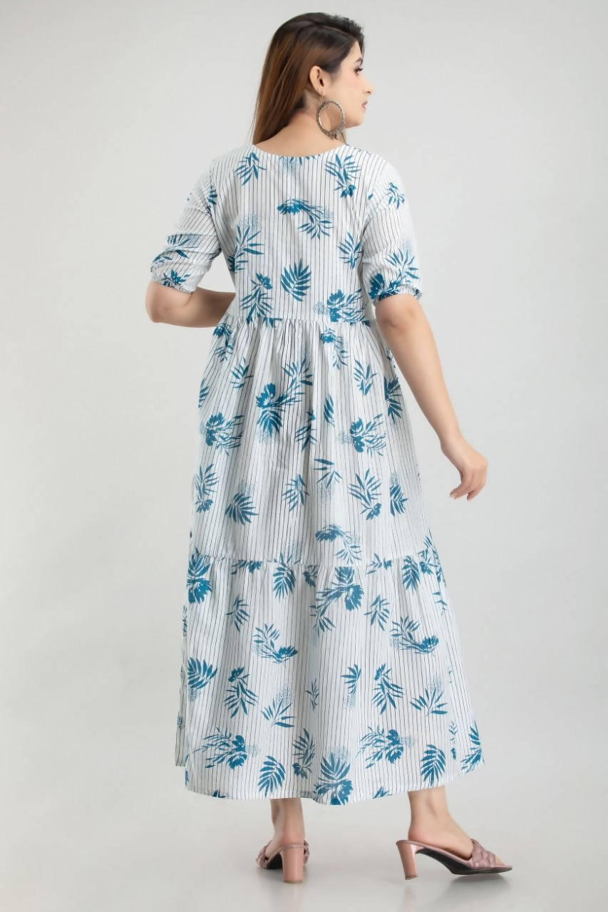 Vamika White Rayon Printed Party/Casual Wear Kurti