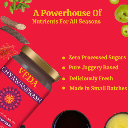 Veda Chyawanprash (Sugar Free) - All Season Jaggery Chyawanprash with Amla & Saffron, Pure & Fresh - Distacart