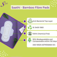 Thumbnail for Saathi Bamboo Fiber Regular Flow Sanitary Napkins Pack