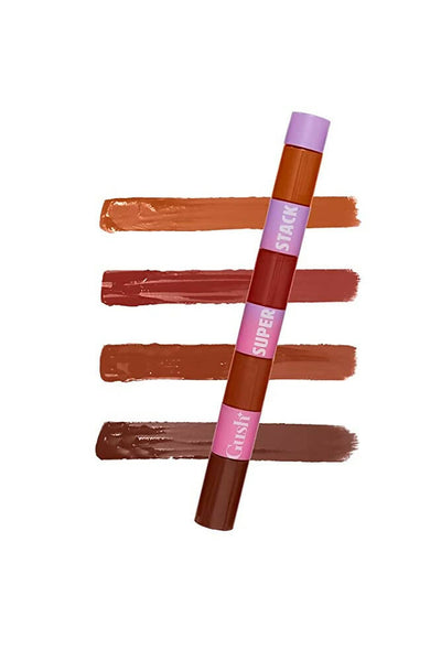 Gush Beauty X Palak Tiwari - Super Stack- Brown And Lovely 4-In-1 - Liquid Lipstick - Distacart