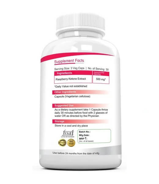 Ramini Bio Nutrition Raspberry Ketones 500mg Veg Capsules - Distacart