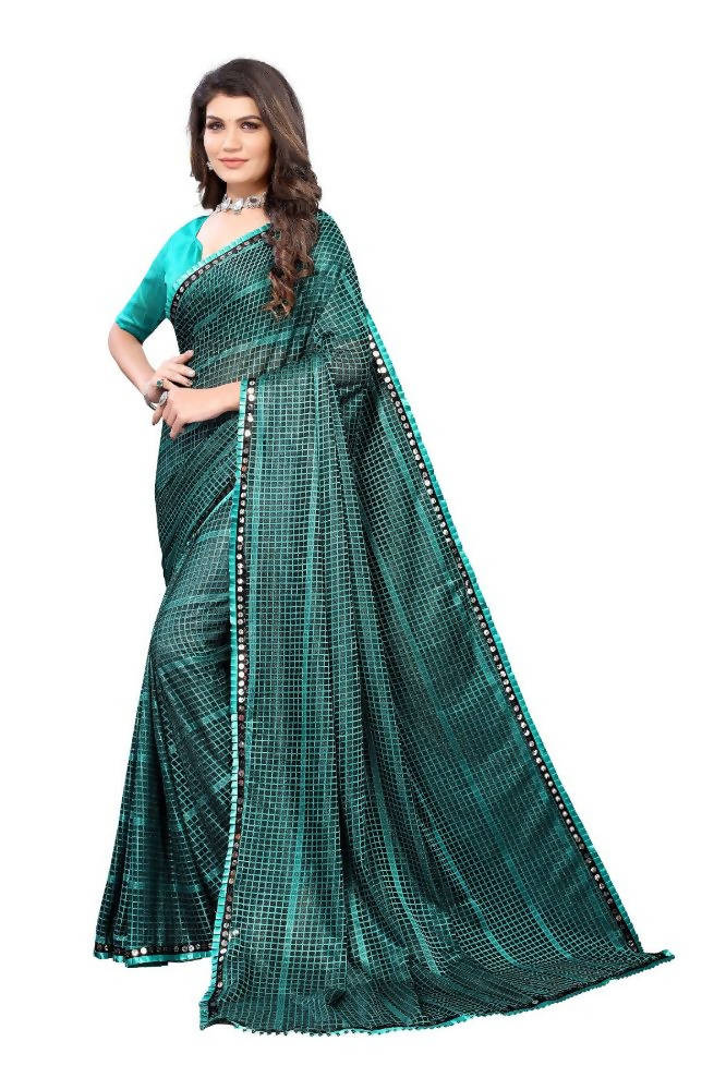 Vamika Rama Green Lycra Knitted Saree