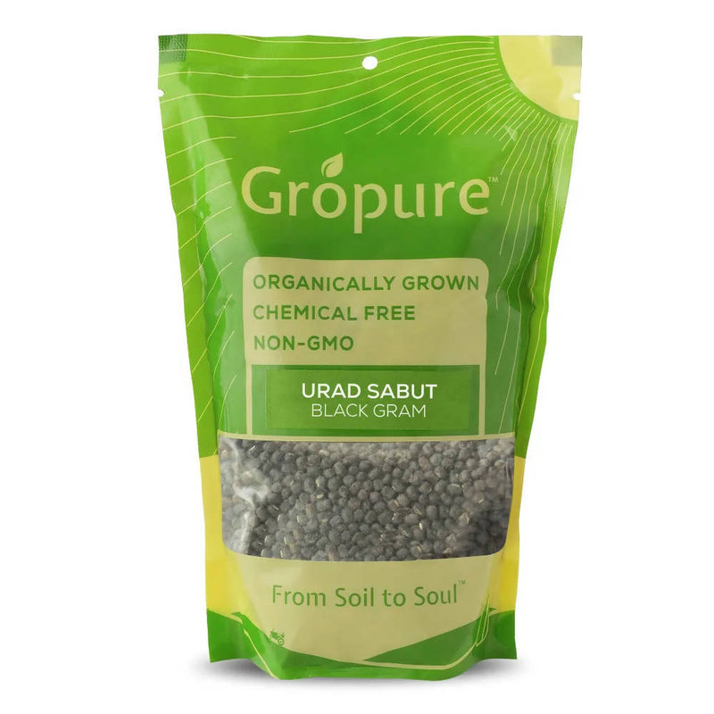 Gropure Organic Urad Sabut (Black Gram Whole) - Distacart