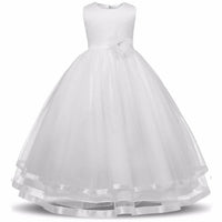 Thumbnail for Asmaani Baby Girl's White Satin A-Line Maxi Full Length Dress (AS-DRESS_22064) - Distacart