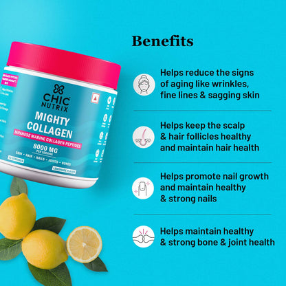 Chicnutrix Mighty Collagen Japanese Collagen Powder - Lemonade Flavor - Distacart