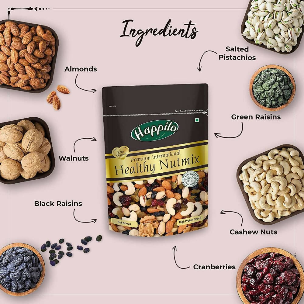 Happilo Premium Nuts & Dry Fruit Combo (Trail Mix, Nut Mix & Party Mix) - Distacart