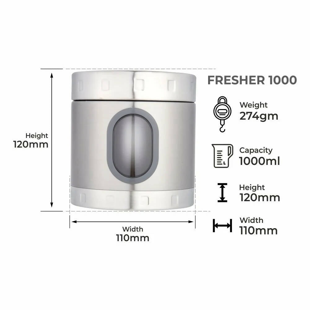Dubblin Fresher Stainless Steel Storage jar - Distacart
