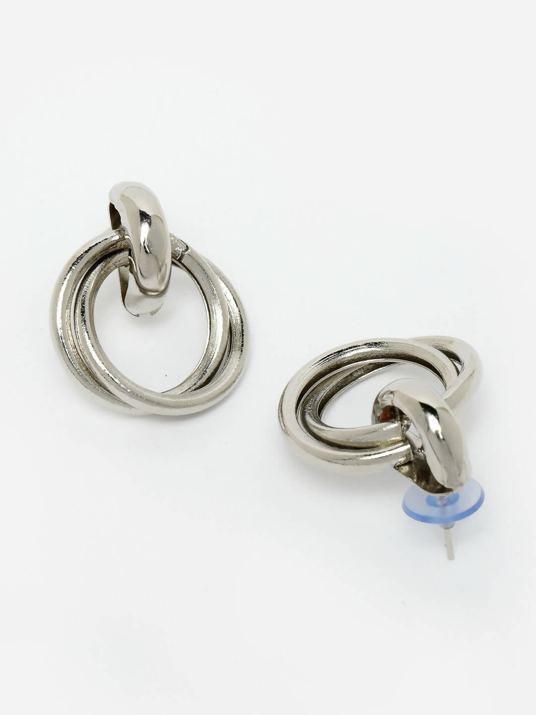 NVR Women's Western Silver Plated Circular Metal Hoop Earrings - Distacart