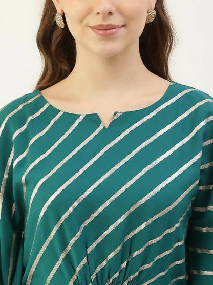 FIORRA Women's Turquise Poly Crepe Kaftan Type Kurta Set - Distacart