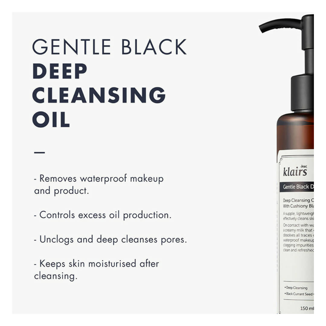 Dear Klairs Gentle Black Deep Cleansing Oil - Distacart