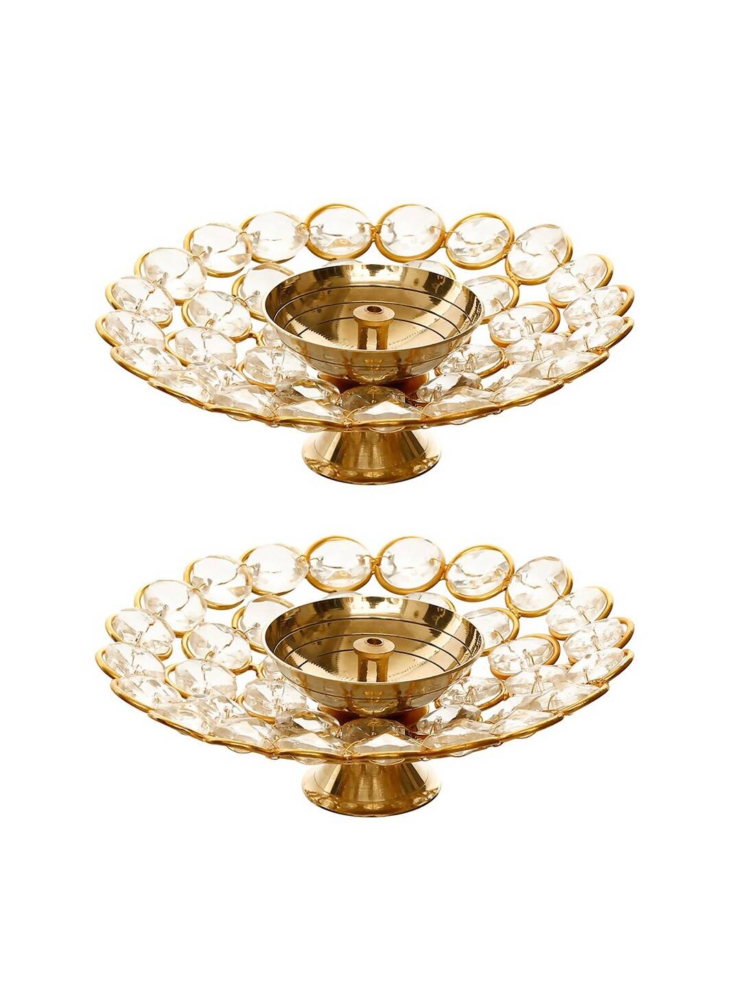 eCraftIndia Gold-Toned 2 Pieces Bowl Shape Diyas - Distacart