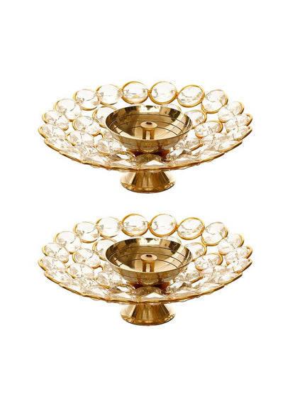 eCraftIndia Gold-Toned 2 Pieces Bowl Shape Diyas - Distacart