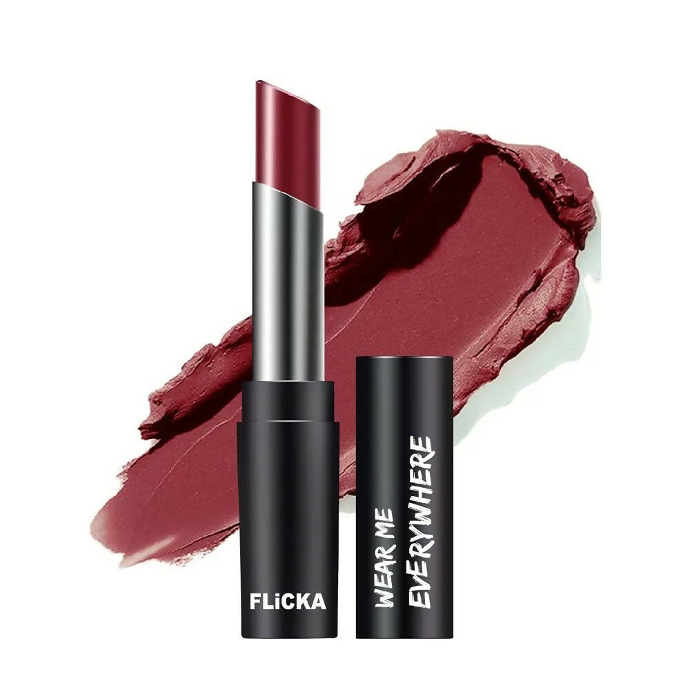 FLiCKA Wear Me Everywhere Creamy Matte Lipstick Spice Ginger Bread - Brown - Distacart