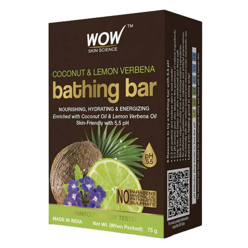 Wow Skin Science Coconut & Lemon Verbena Bathing Bar - Distacart