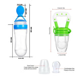 Thumbnail for Goodmunchkins Silicone Spoon Food Feeder & Fruit Feeder for Toddlers Food Grade Silicone Bottle 90ml-Blue - Distacart