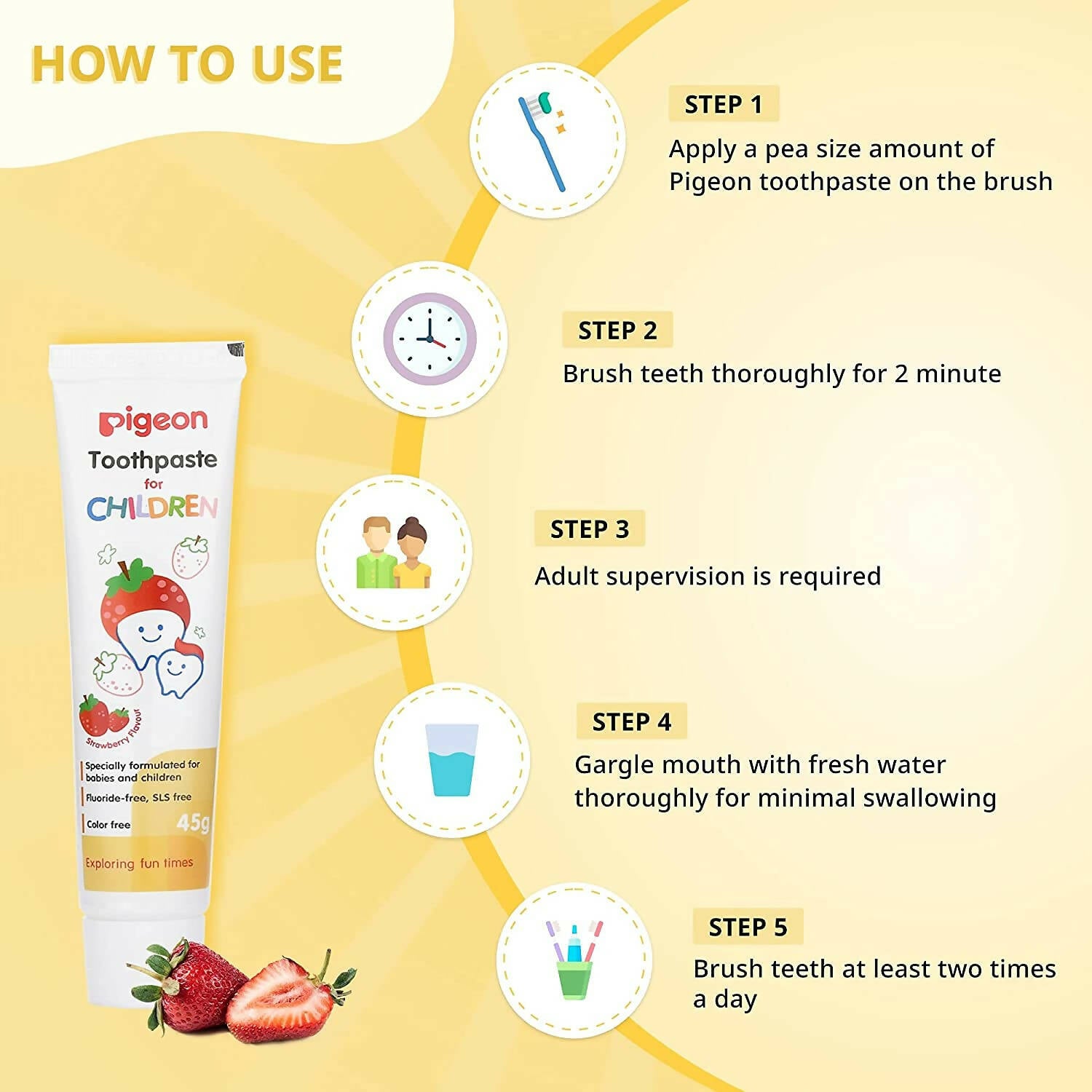 Pigeon Strawberry Toothpaste For Babies - Distacart
