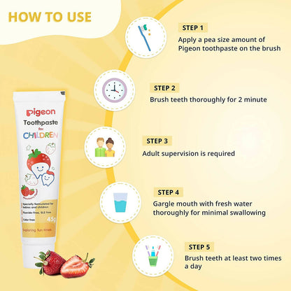 Pigeon Strawberry Toothpaste For Babies - Distacart