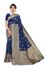 Vamika Banarasi Jacquard Weaving Blue Saree (Siri Blue)