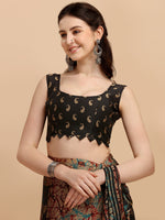 Thumbnail for Kalini Black & Red Floral Printed Saree - Distacart